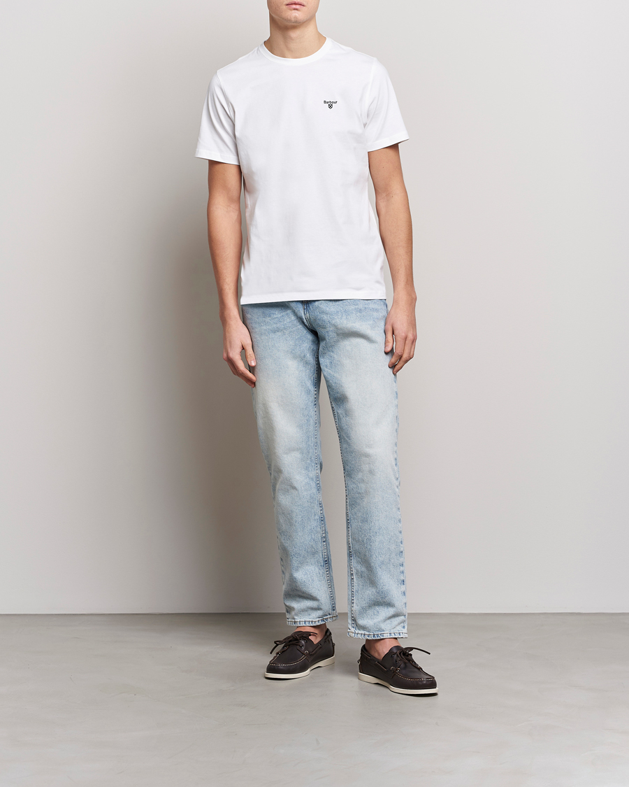 Herre | T-Shirts | Barbour Lifestyle | Sports Crew Neck T-Shirt White