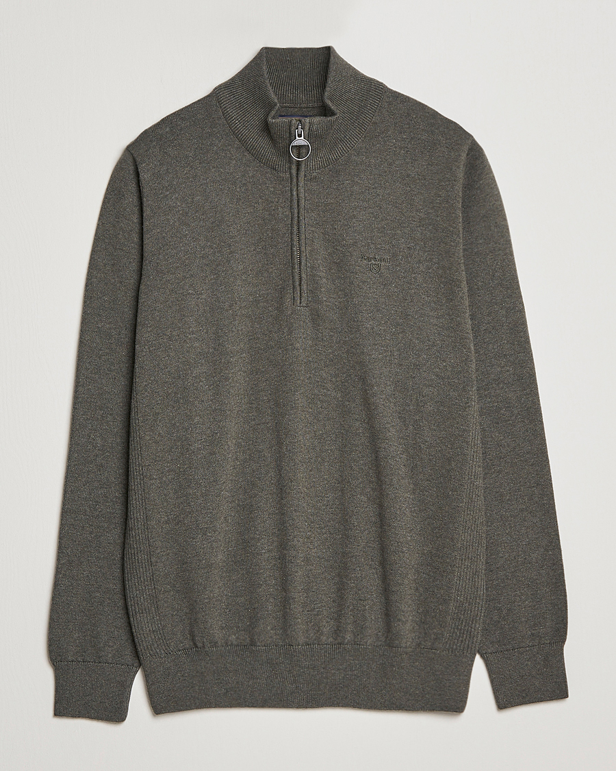 Herre | Gensere | Barbour Lifestyle | Cotton Half Zip Olive Marl