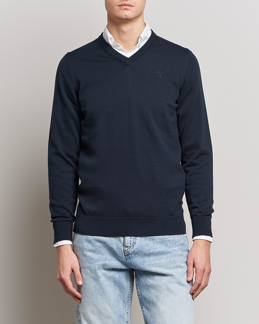 Herre | Best of British | Barbour Lifestyle | Pima Cotton V-Neck Navy