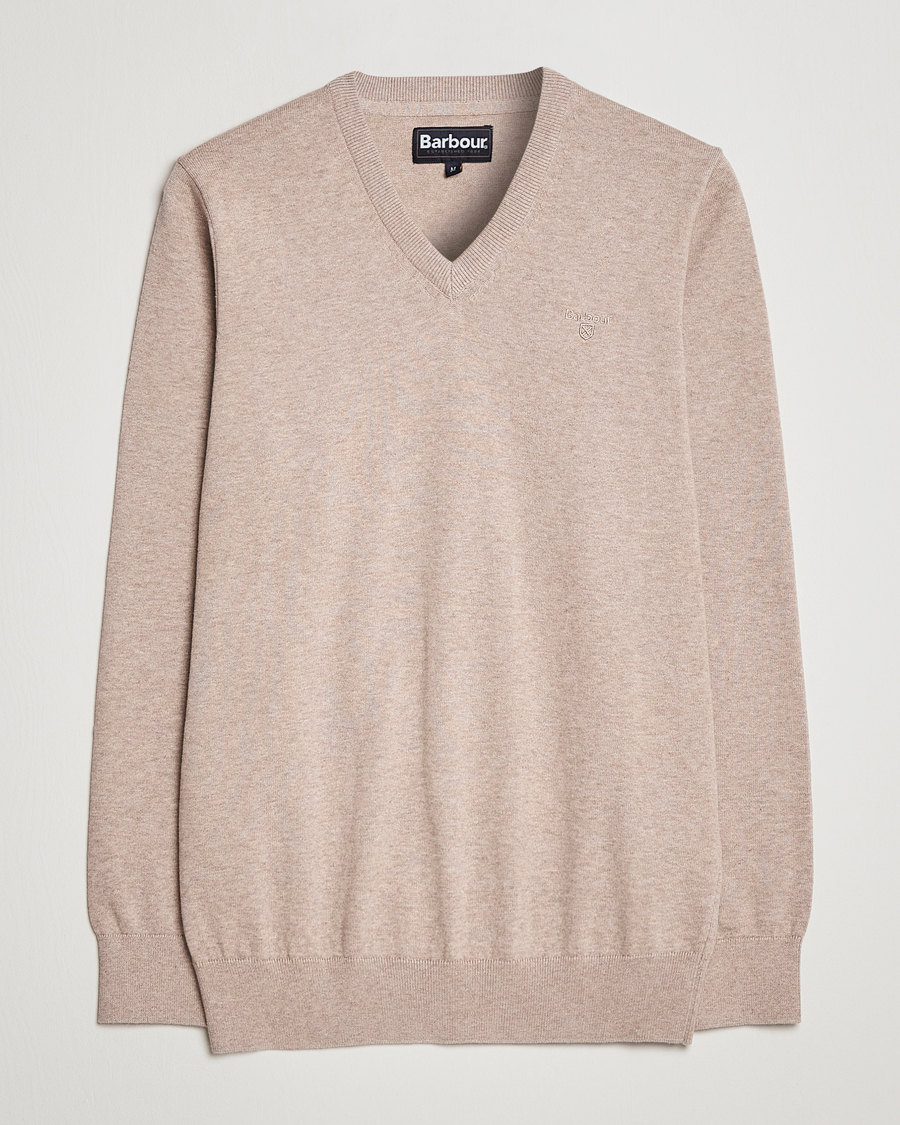 Herre | Gensere | Barbour Lifestyle | Pima Cotton V-Neck Sand Marl