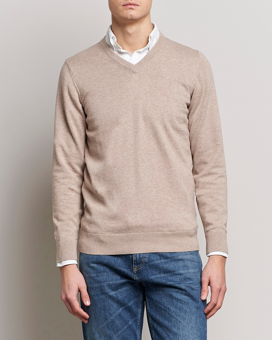 Herre | Klær | Barbour Lifestyle | Pima Cotton V-Neck Sand Marl