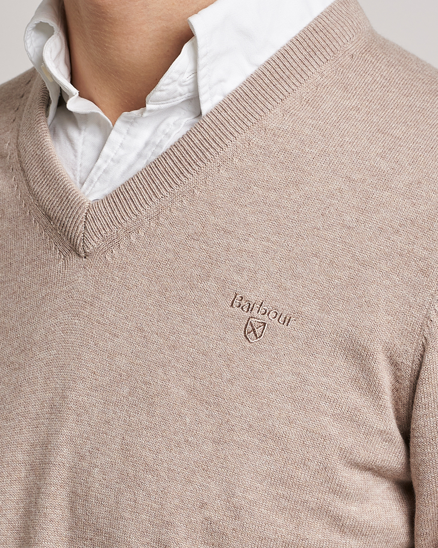 Herre | Gensere | Barbour Lifestyle | Pima Cotton V-Neck Sand Marl