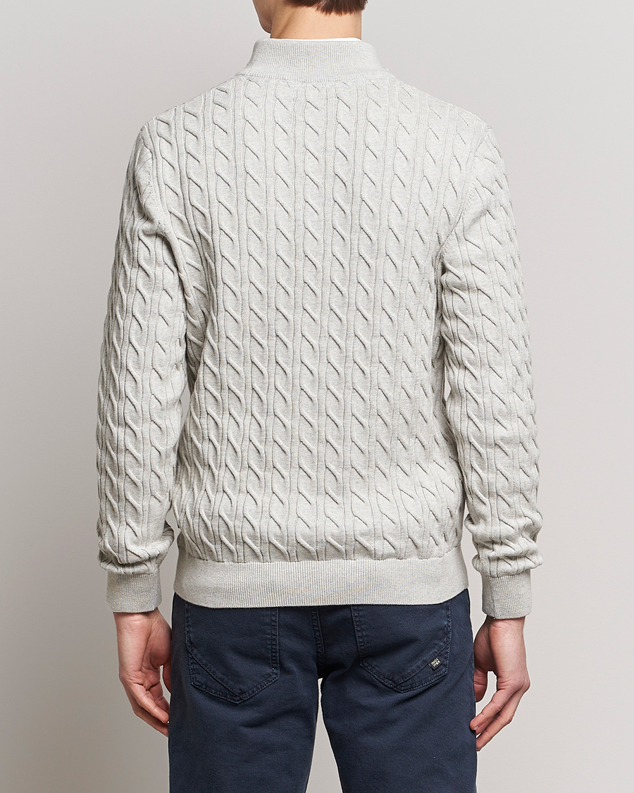 Herre | Gensere | Barbour Lifestyle | Cable Knit Half Zip Ecru Marl