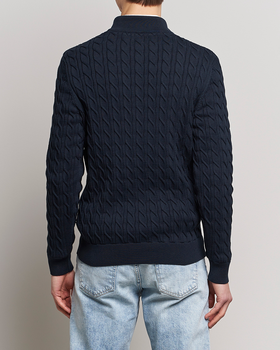 Herre | Gensere | Barbour Lifestyle | Cable Knit Half Zip Navy