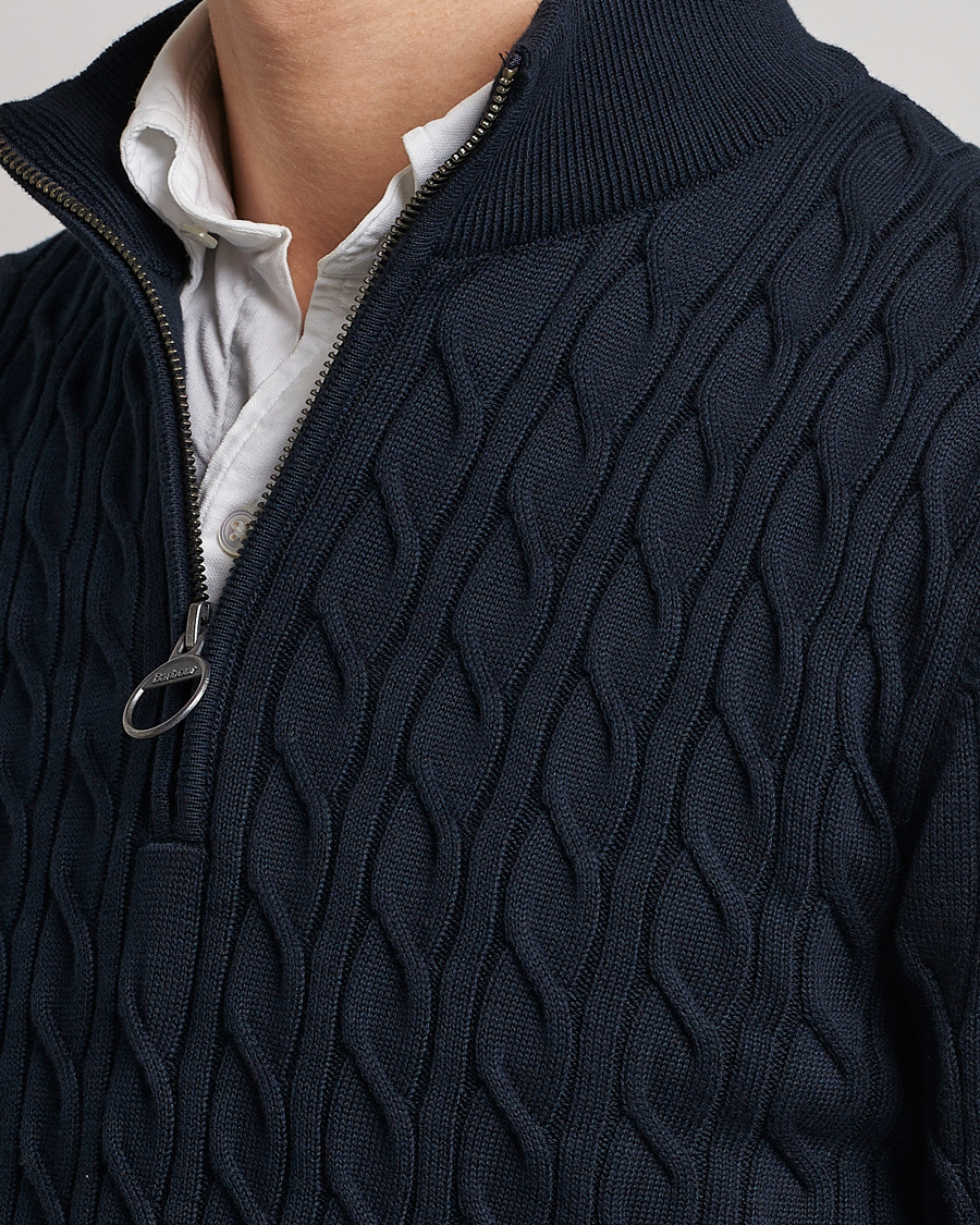 Herre | Gensere | Barbour Lifestyle | Cable Knit Half Zip Navy
