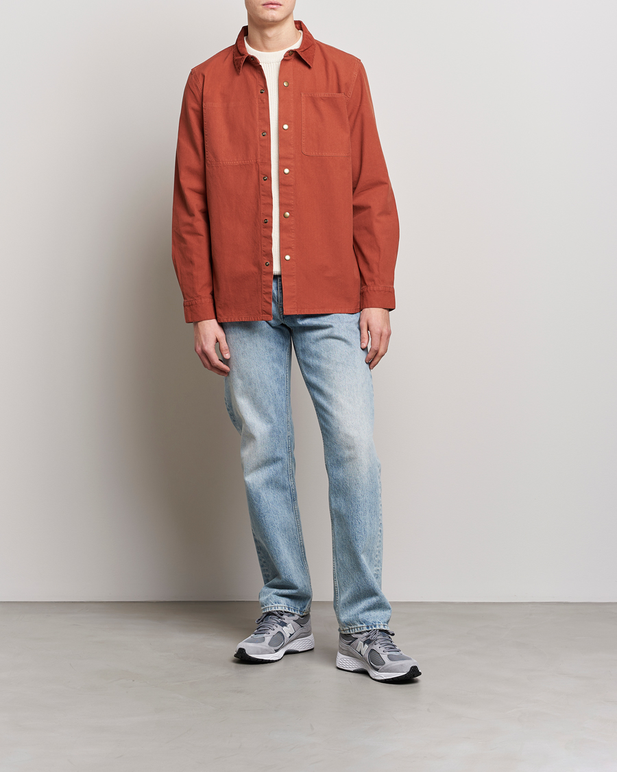 Herre | Jakker | Barbour White Label | Lorenzo Cotton Overshirt Rust