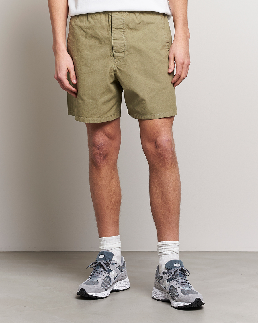 Herre |  | Barbour White Label | Dillon Cotton Drawstring Shorts Bleached Olive