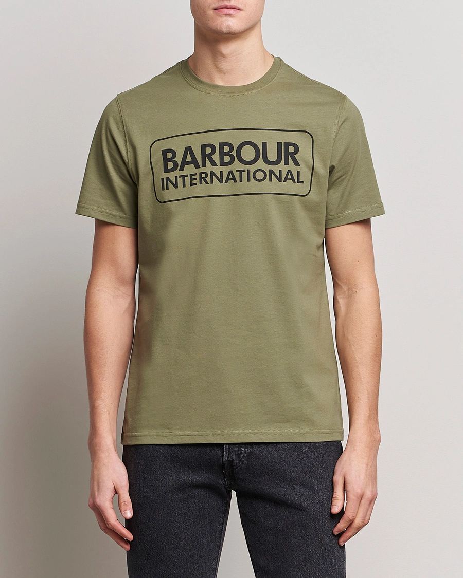 Herre | Snart på lager | Barbour International | Large Logo Crew Neck Tee Light Moss