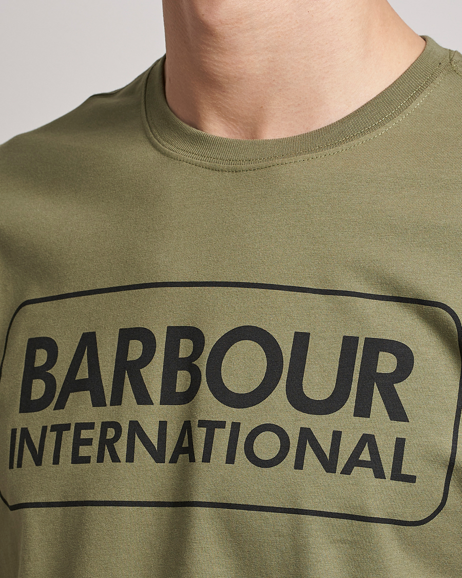 Herre | T-Shirts | Barbour International | Large Logo Crew Neck Tee Light Moss