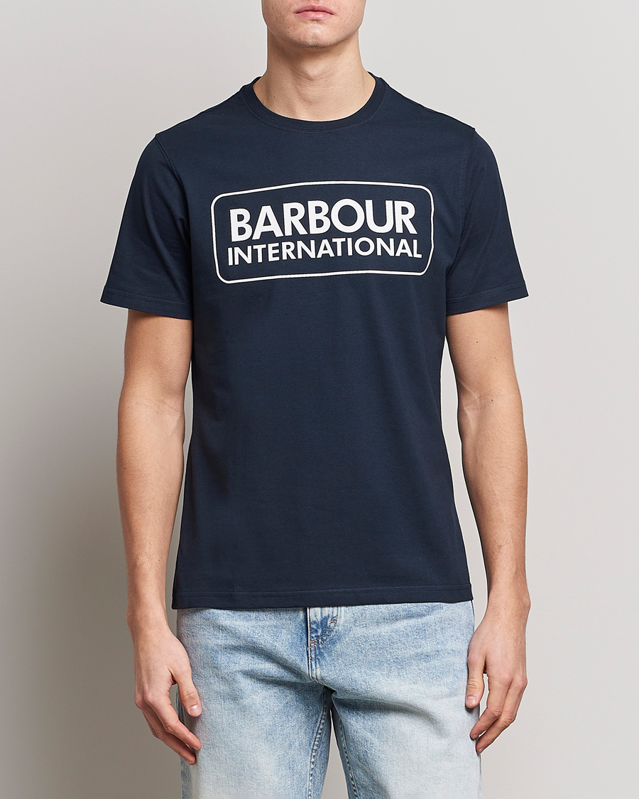 Herre | Barbour International | Barbour International | Large Logo Crew Neck Tee Navy