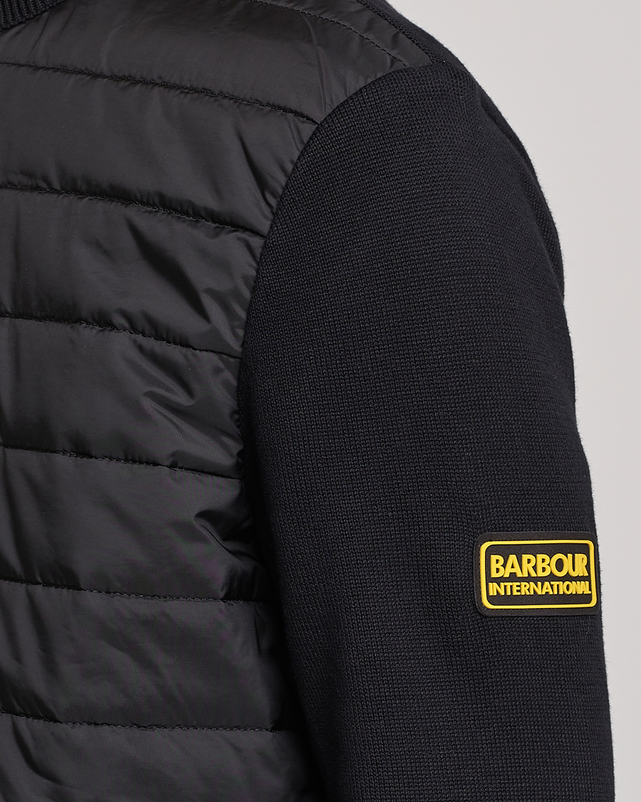 Barbour International Legacy Baffle Zip Through Sweater Black hos CareOfCar