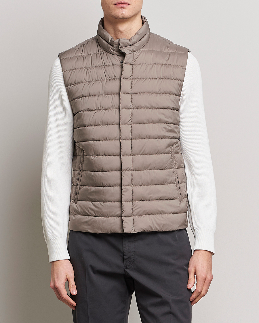 Herre | Jakker | Herno | Nuage Matt Nylon Vest Taupe