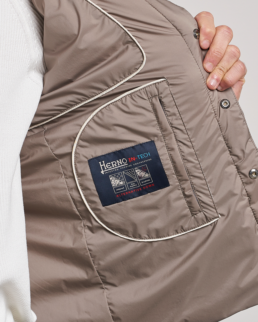Herre | Jakker | Herno | Nuage Matt Nylon Vest Taupe