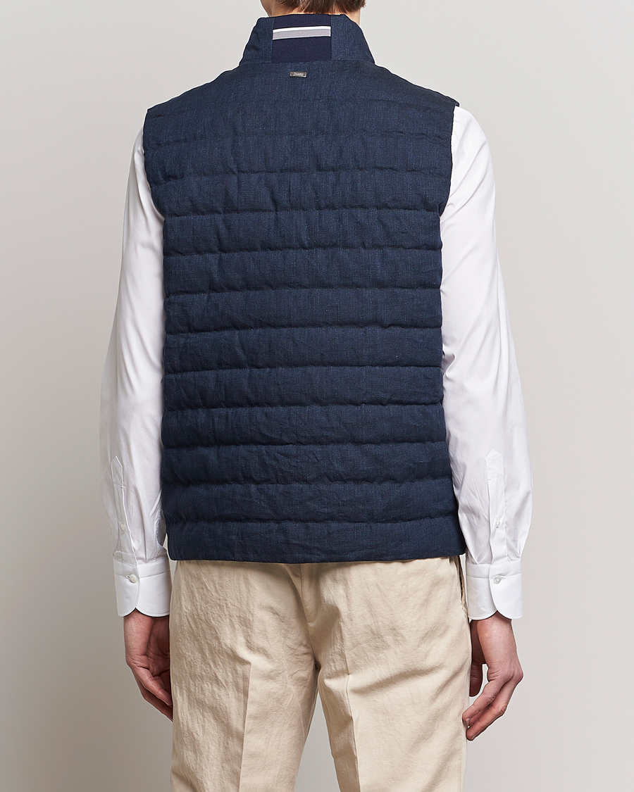 Herre | Vester | Herno | Padded Linen Vest Navy