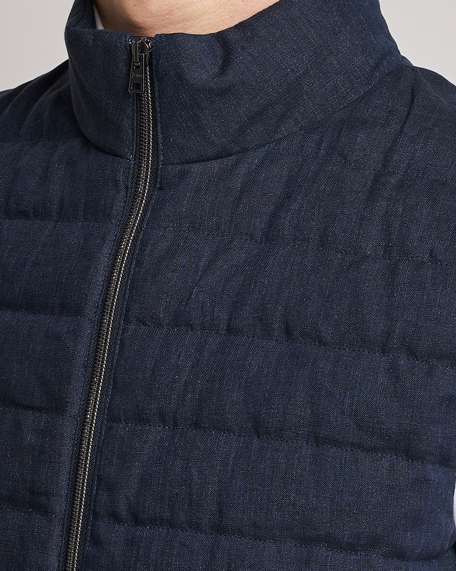 Herre | Vester | Herno | Padded Linen Vest Navy