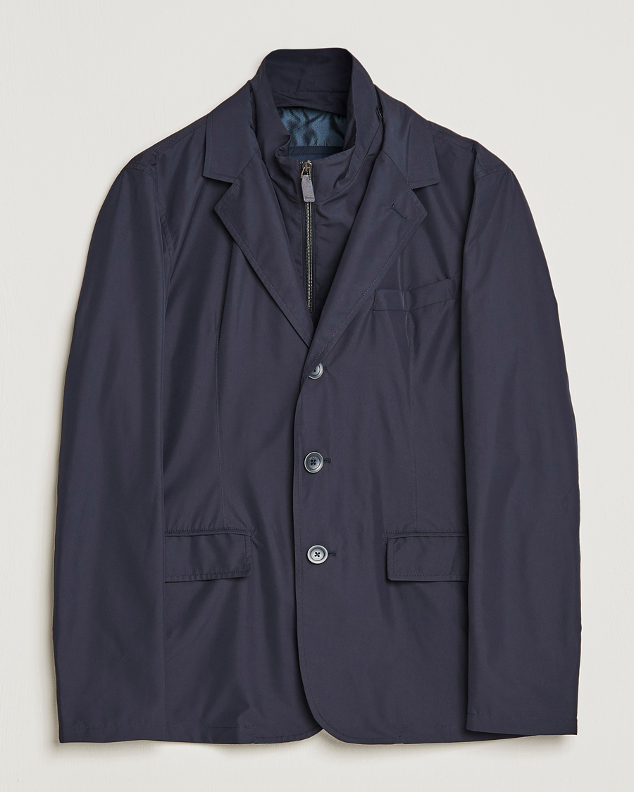 Herre | Jakker | Herno | Nylon Zip Blazer Navy