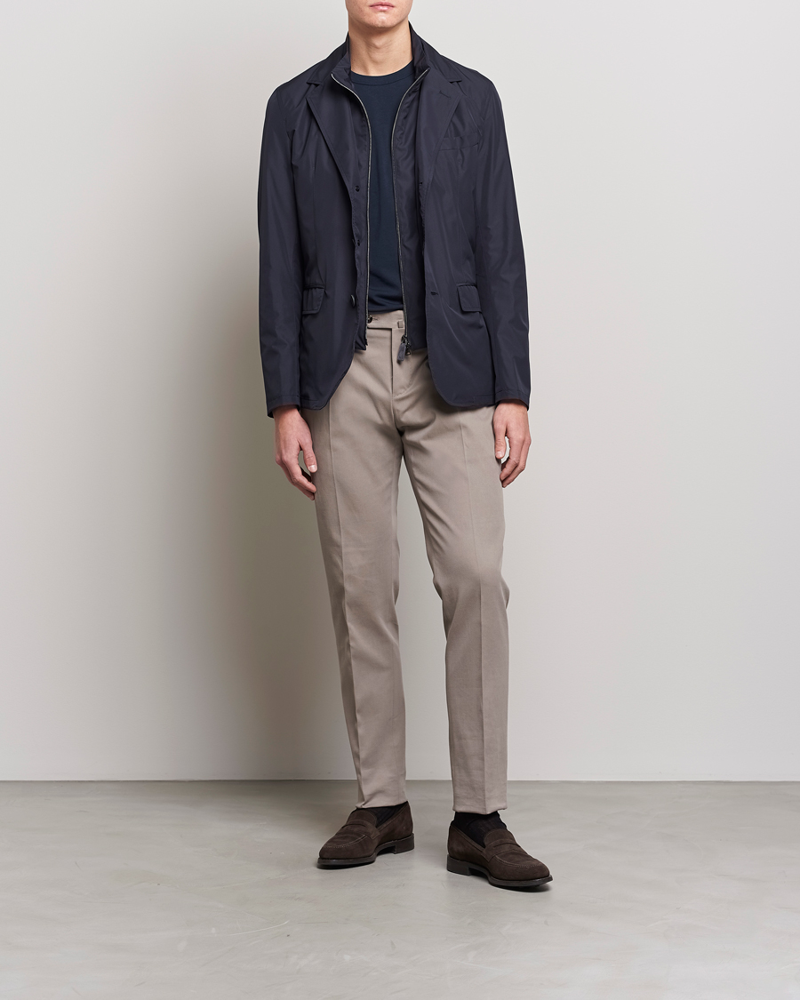Herre | Jakker | Herno | Nylon Zip Blazer Navy