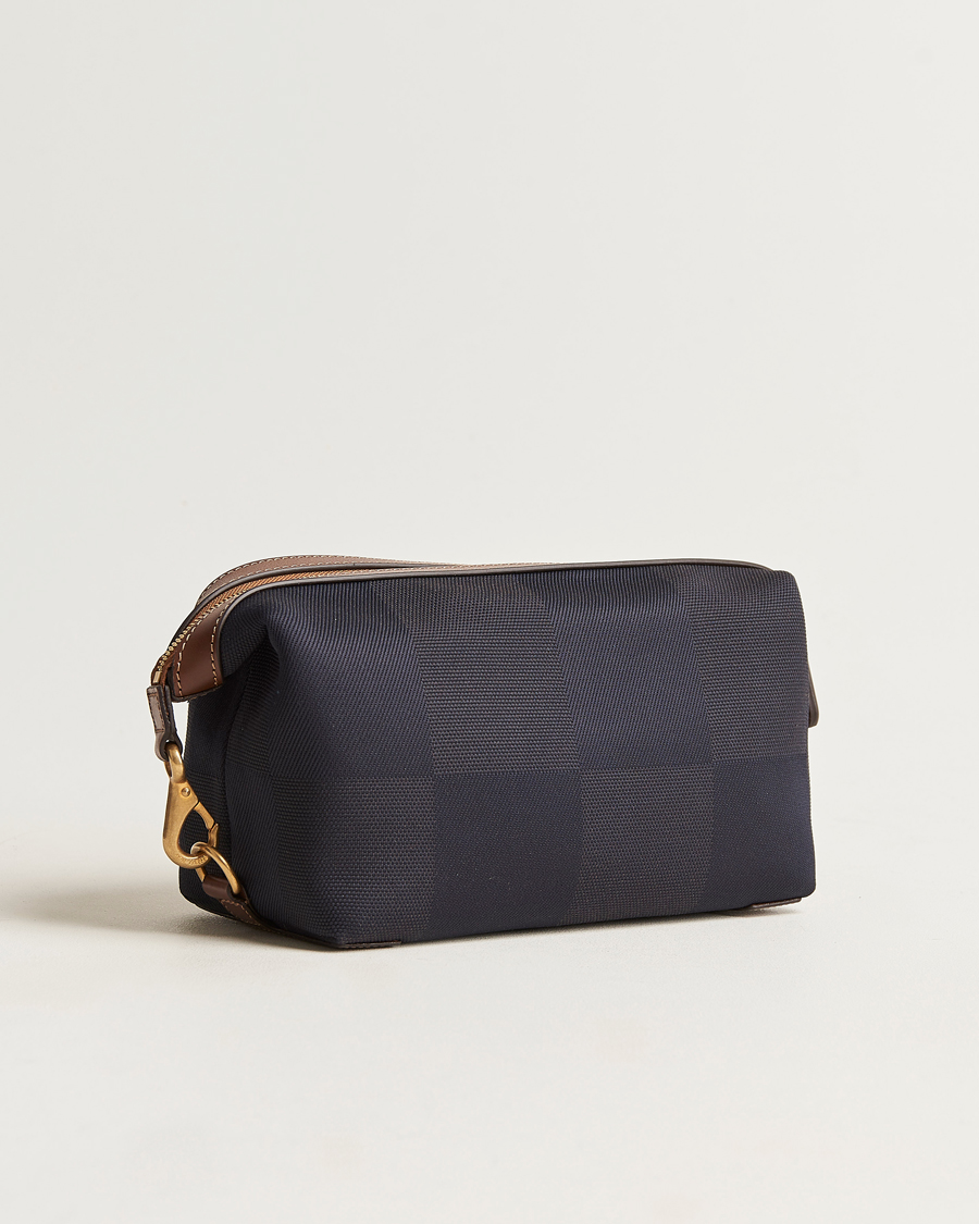 Herre | Mismo M/S Nylon Washbag Pioneer Blue/Cuoio | Mismo | M/S Nylon Washbag Pioneer Blue/Cuoio