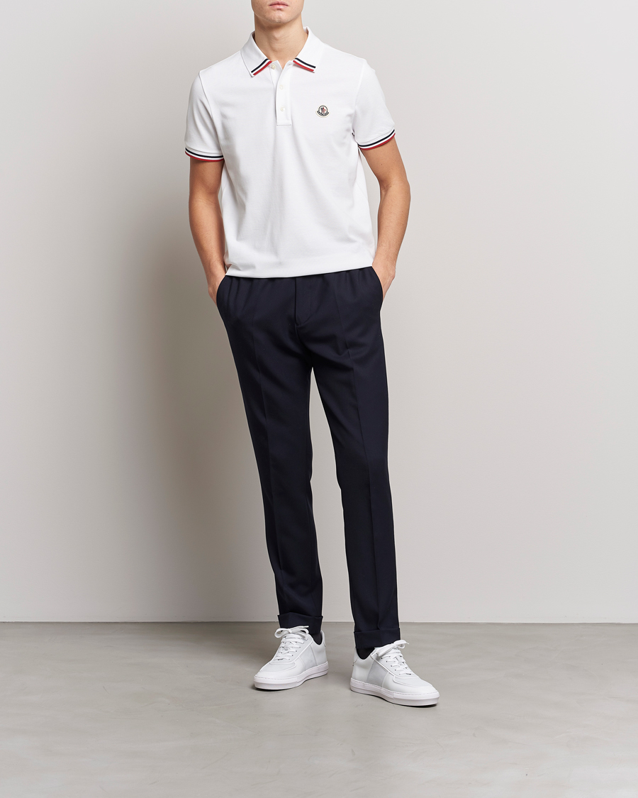 Herre | Pikéer | Moncler | Tricolor Rib Polo White