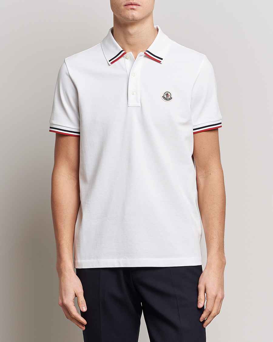 Herre | Pikéer | Moncler | Tricolor Rib Polo White