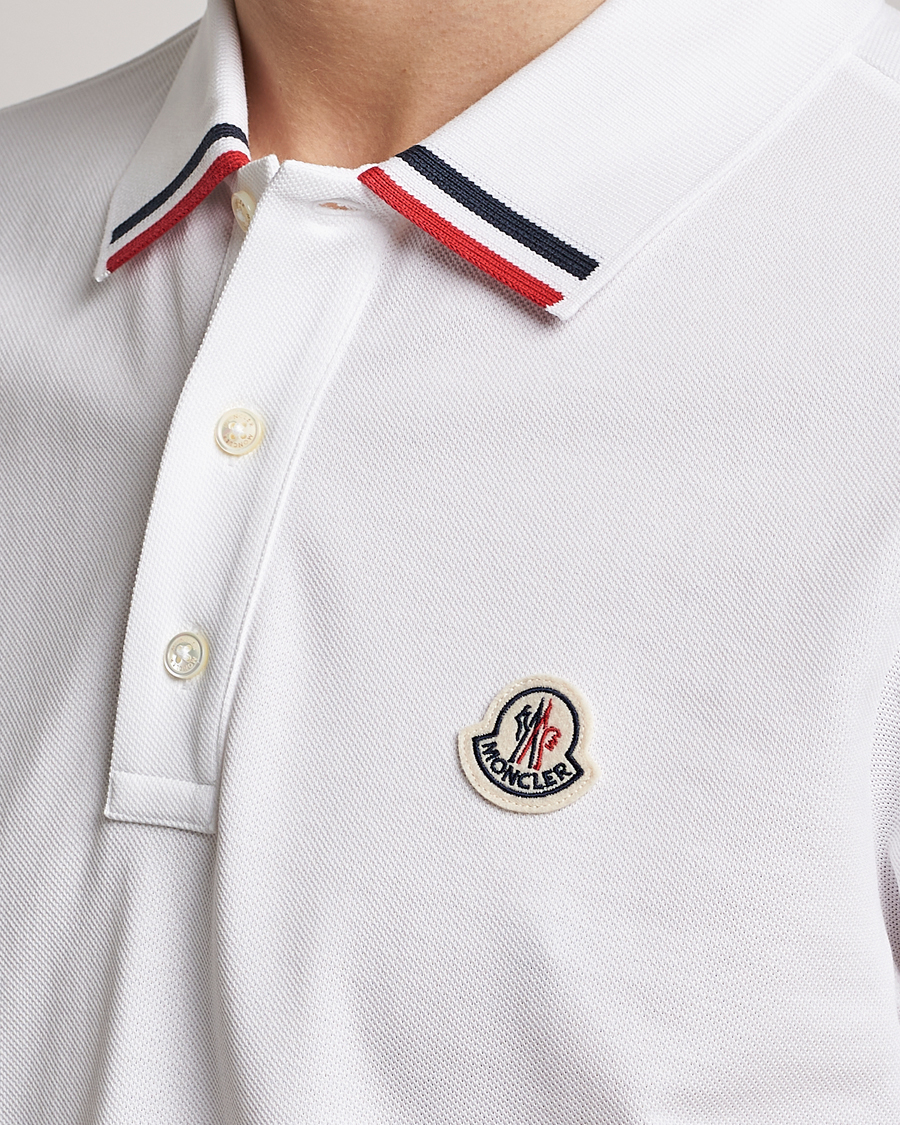 Herre | Pikéer | Moncler | Tricolor Rib Polo White