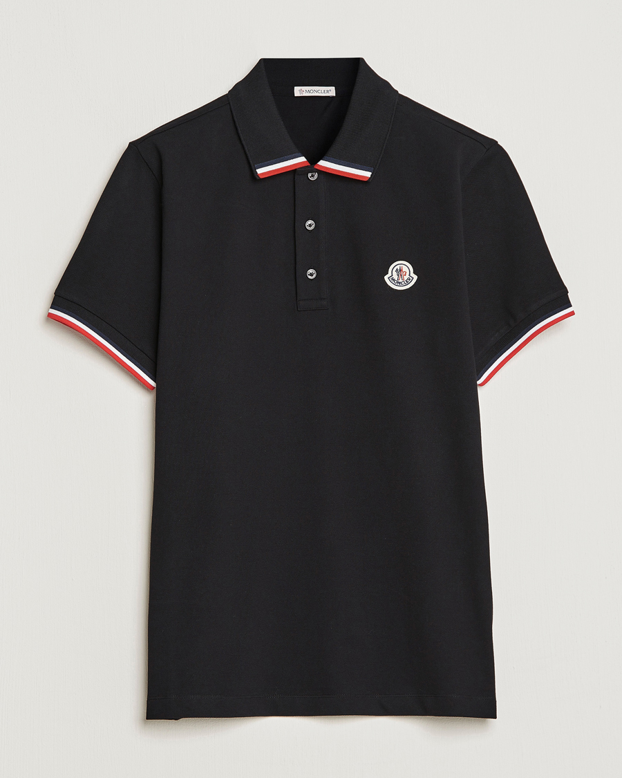 Herre | Pikéer | Moncler | Tricolor Rib Polo Black
