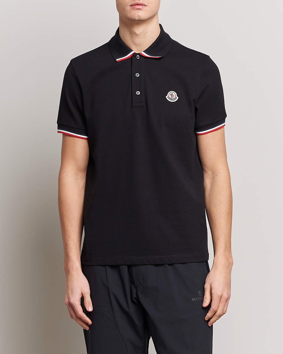 Herre | Pikéer | Moncler | Tricolor Rib Polo Black