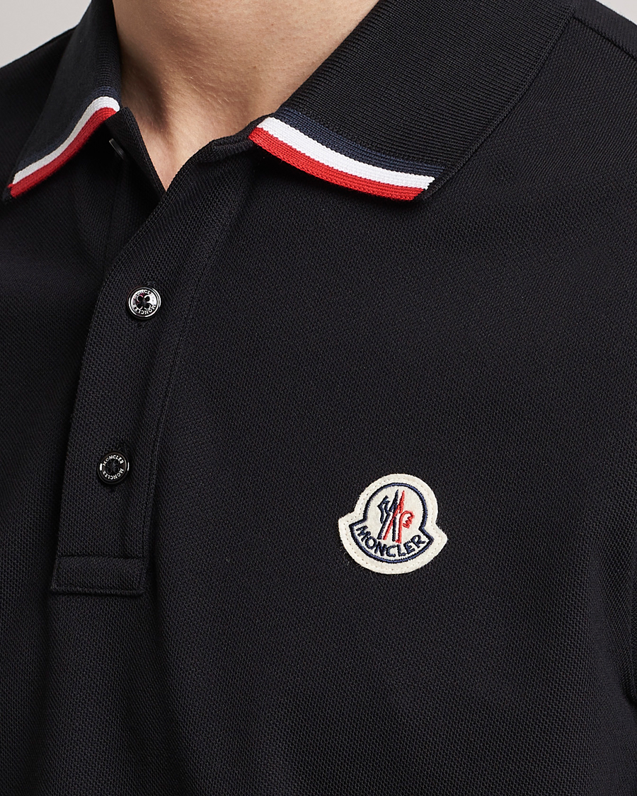 Herre | Pikéer | Moncler | Tricolor Rib Polo Black