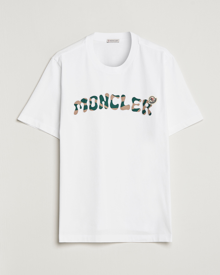 Herre | T-Shirts | Moncler | Camouflage Lettering T-Shirt White