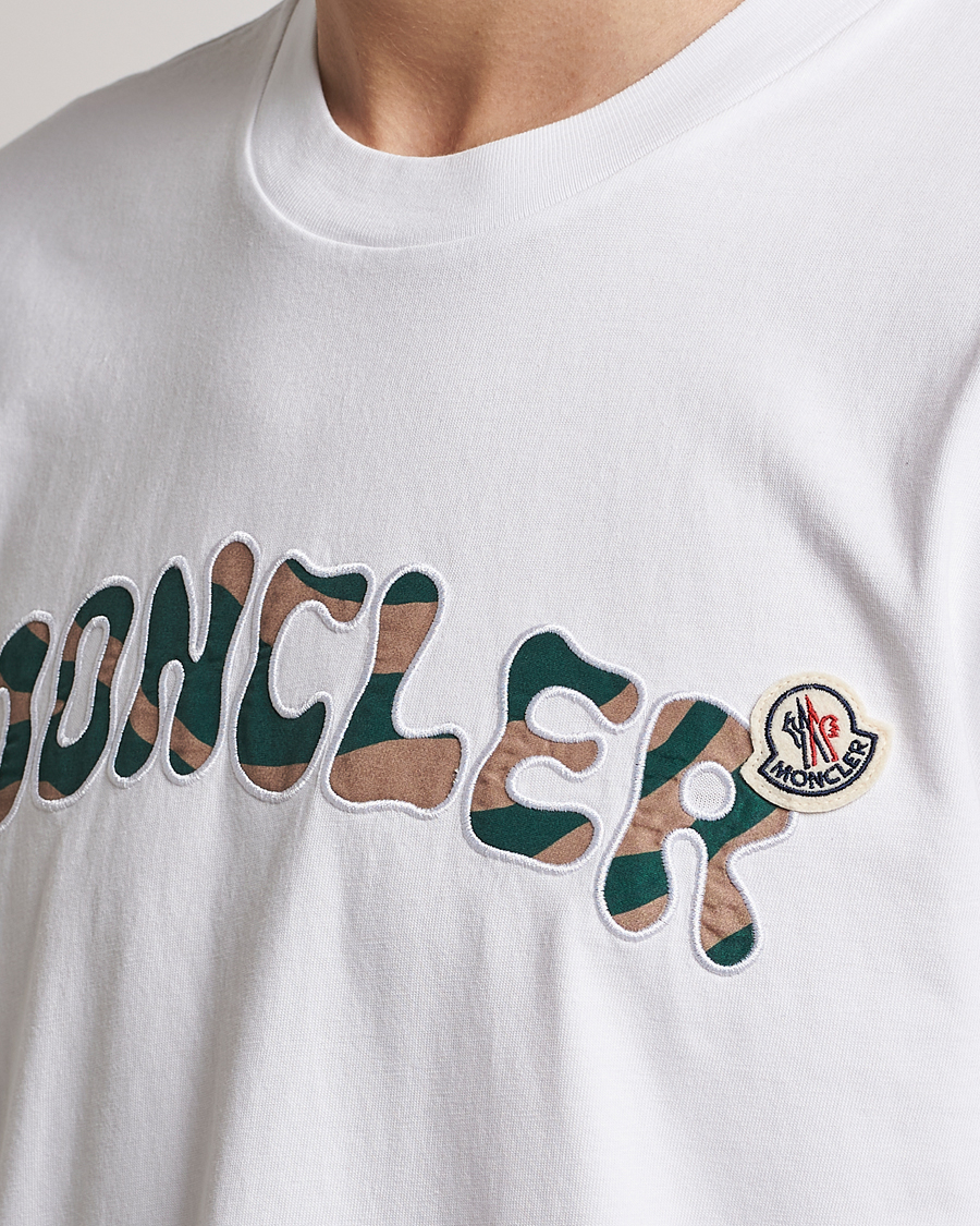 Herre | T-Shirts | Moncler | Camouflage Lettering T-Shirt White