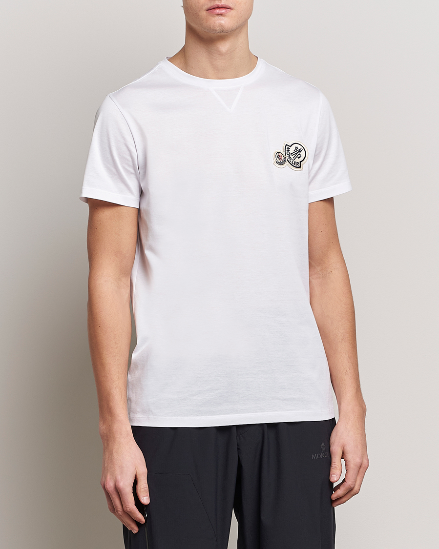 Herre | T-Shirts | Moncler | Double Logo T-Shirt White