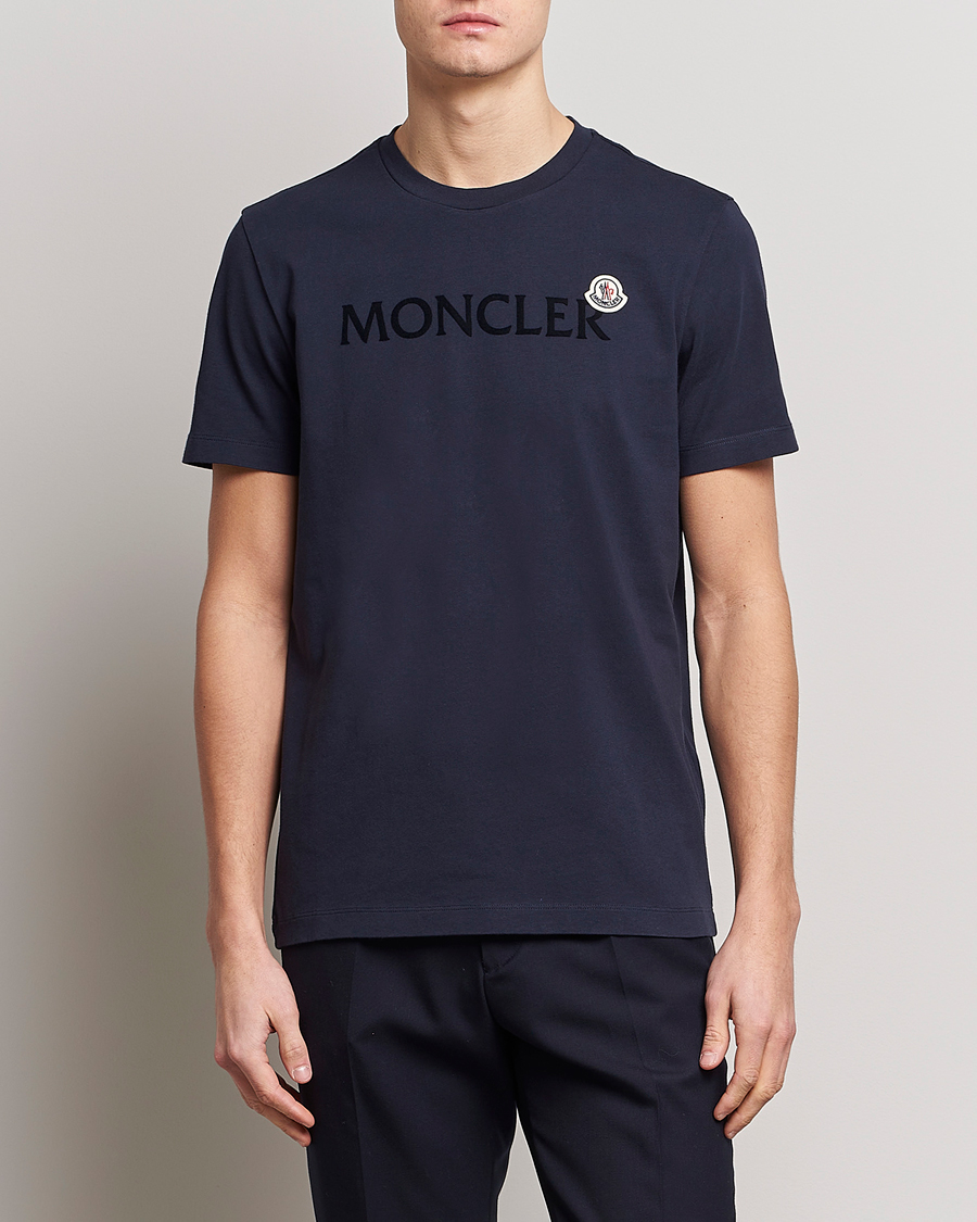 Herre | Luxury Brands | Moncler | Lettering T-Shirt Navy