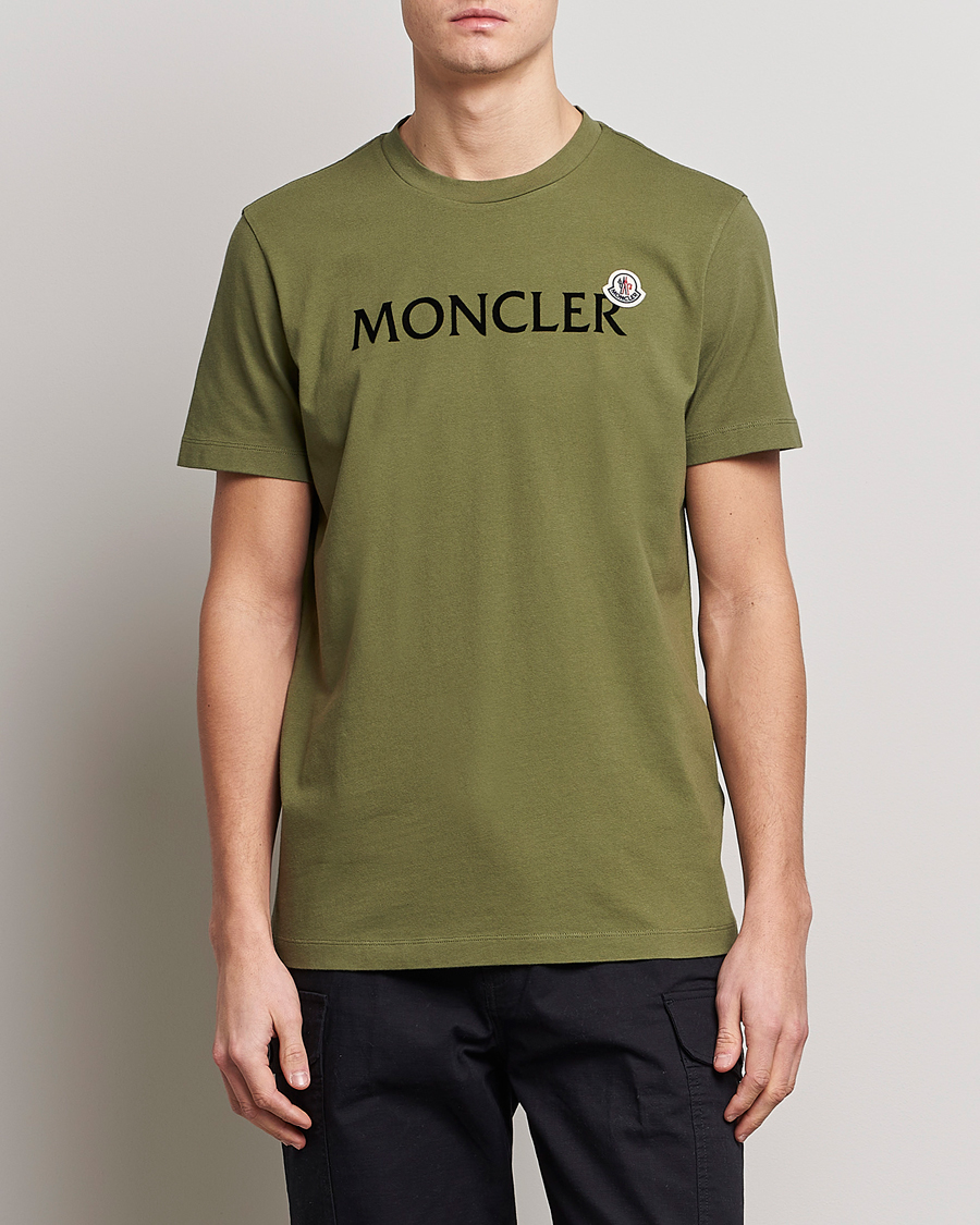 Herre | T-Shirts | Moncler | Lettering T-Shirt Military Green