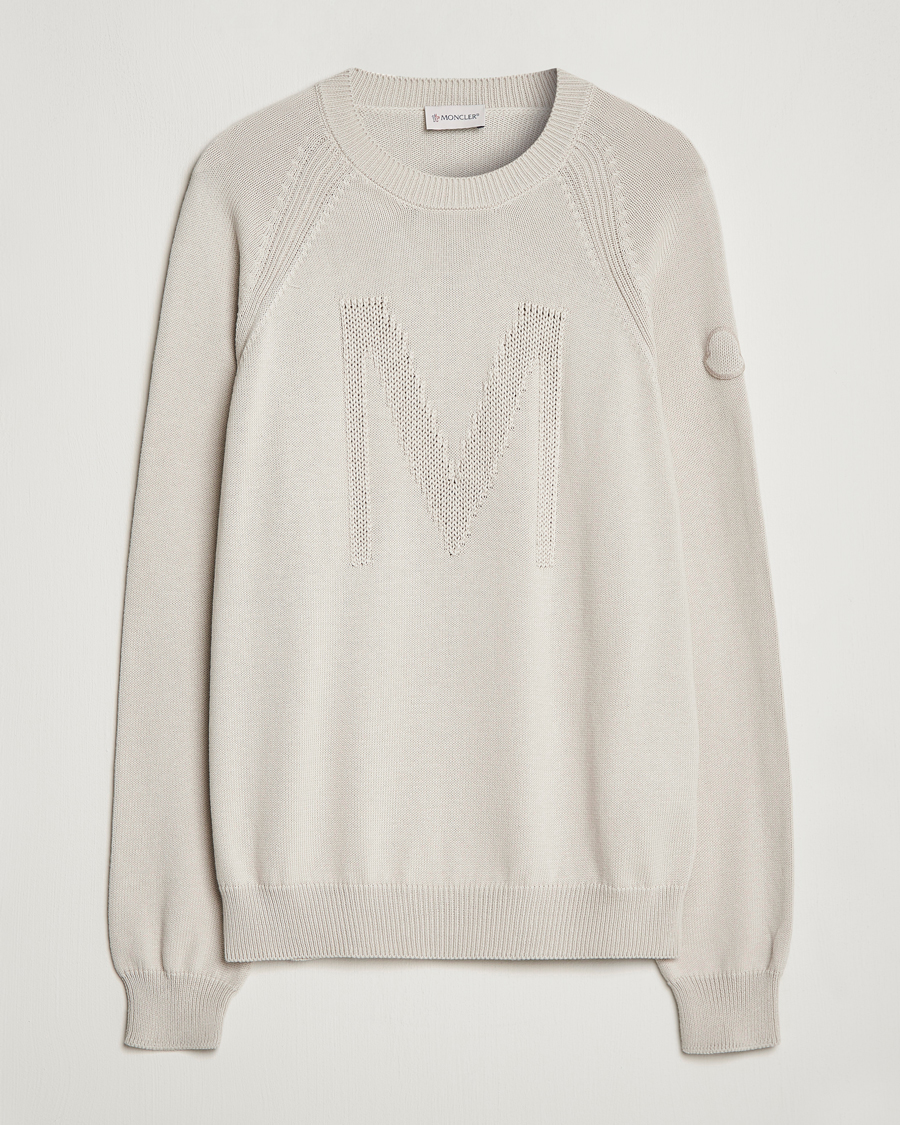 Herre | Gensere | Moncler | Embroidered Sweater Beige