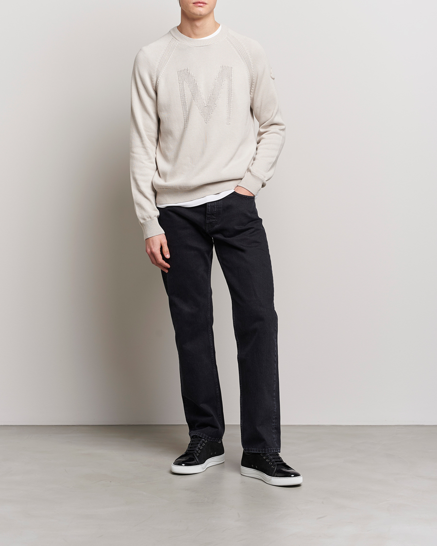 Herre | Gensere | Moncler | Embroidered Sweater Beige