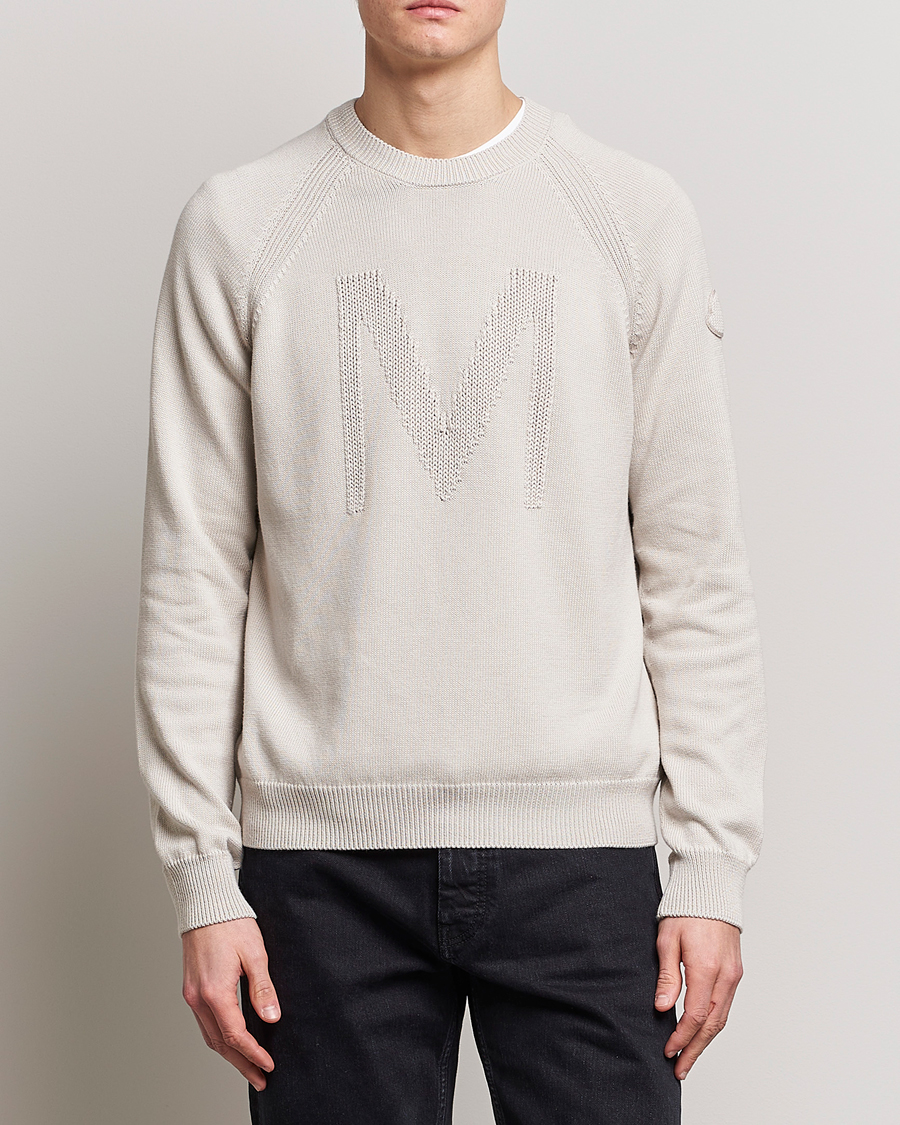 Herre | Gensere | Moncler | Embroidered Sweater Beige