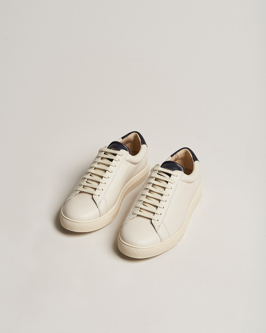 Herre | Zespà ZSP4 Nappa Leather Sneakers Off White/Navy | Zespà | ZSP4 Nappa Leather Sneakers Off White/Navy