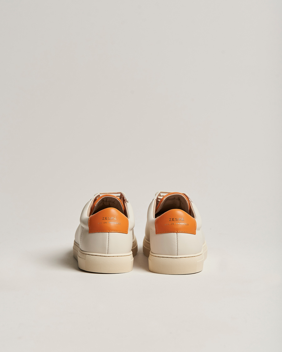 Herre | Zespà ZSP4 Nappa Leather Sneakers Off White/Pumpkin | Zespà | ZSP4 Nappa Leather Sneakers Off White/Pumpkin