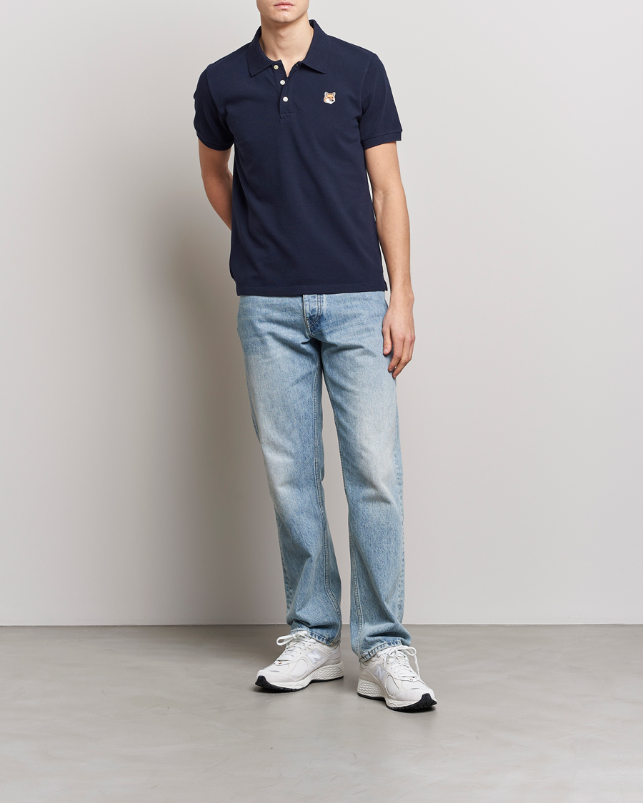 Herre | Pikéer | Maison Kitsuné | Fox Head Polo Navy