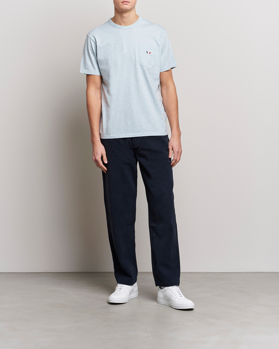 Herre | T-Shirts | Maison Kitsuné | Tricolor Fox Tee Blue Haze