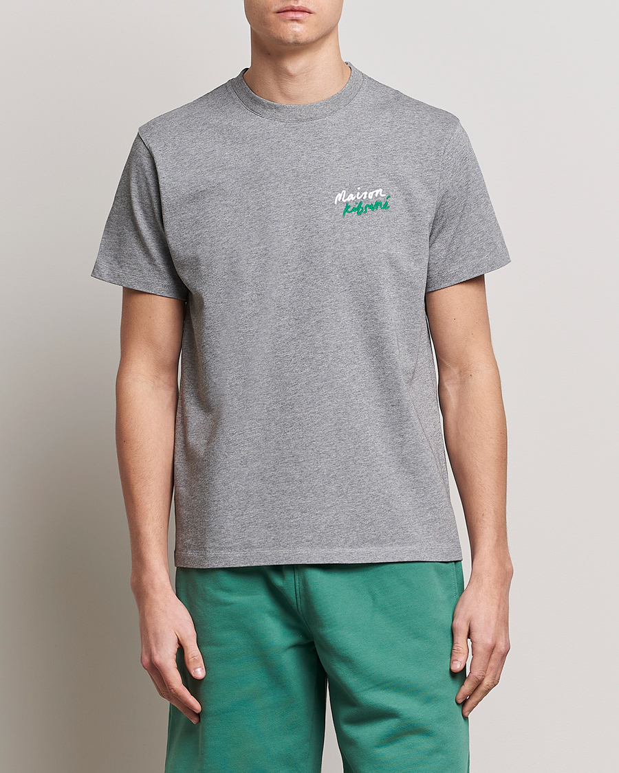 Herre | T-Shirts | Maison Kitsuné | Mini Handwriting Tee Grey Melange