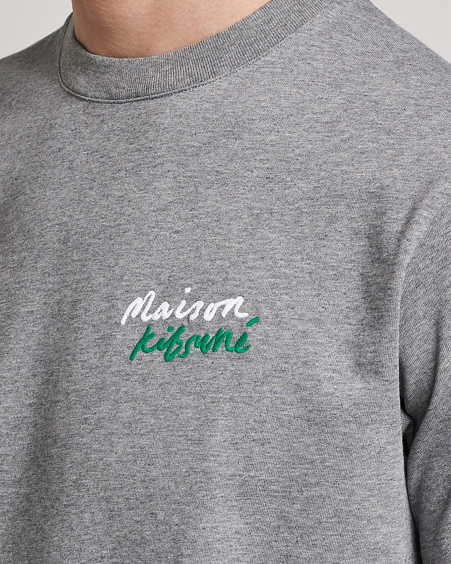 Herre | T-Shirts | Maison Kitsuné | Mini Handwriting Tee Grey Melange