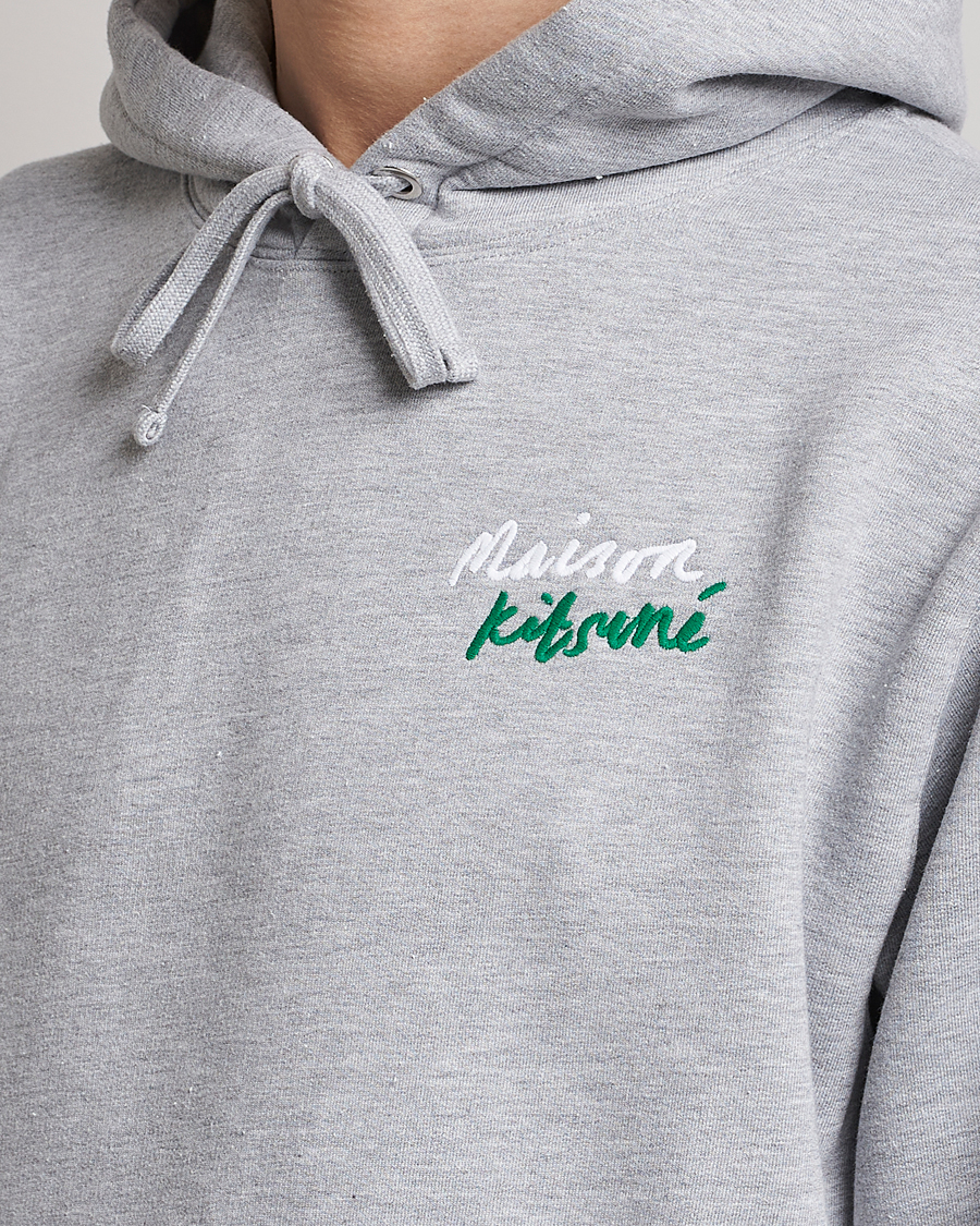 Herre | Gensere | Maison Kitsuné | Mini Handwriting Hoodie Light Grey Melange