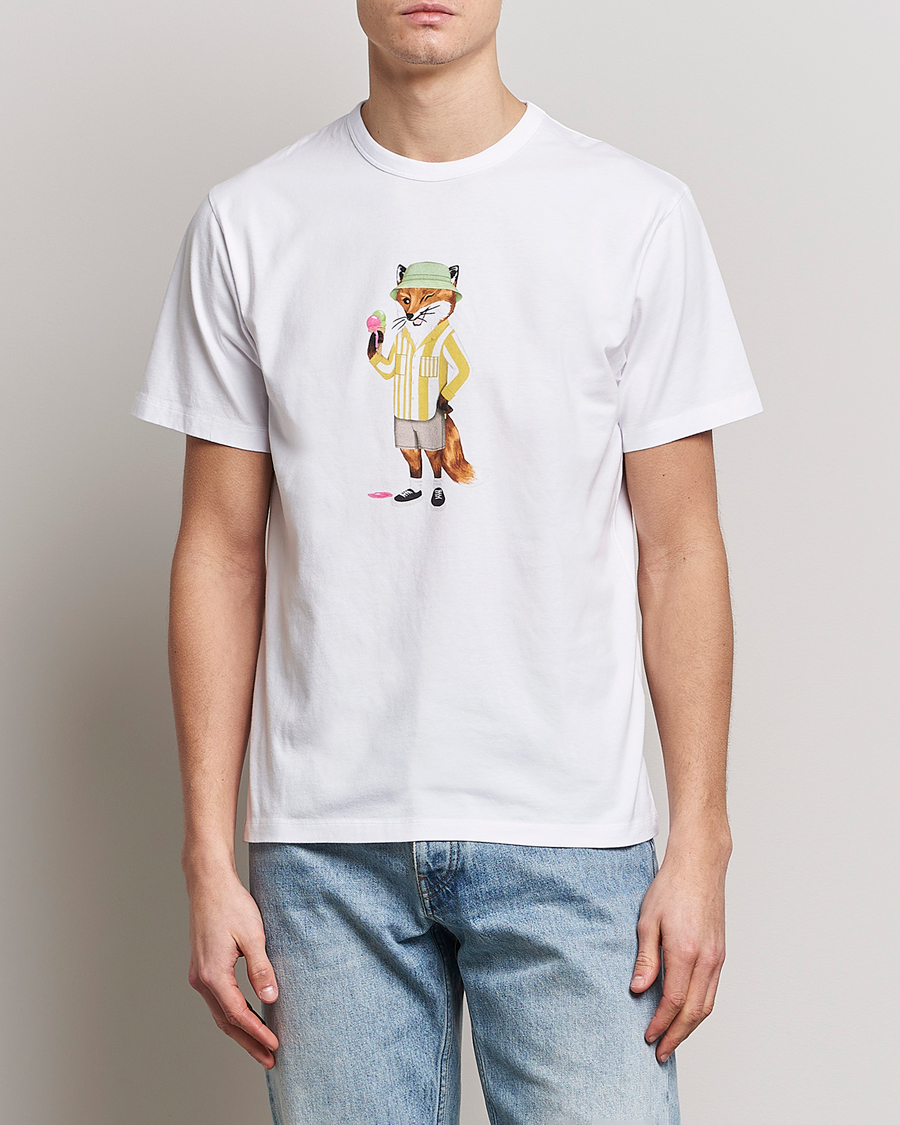 Herre | T-Shirts | Maison Kitsuné | Summer Fox Print Tee White