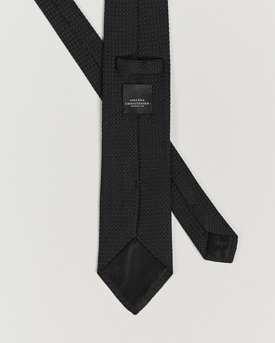 Herre | Amanda Christensen Silk Grenadine 8 cm Tie Black | Amanda Christensen | Silk Grenadine 8 cm Tie Black