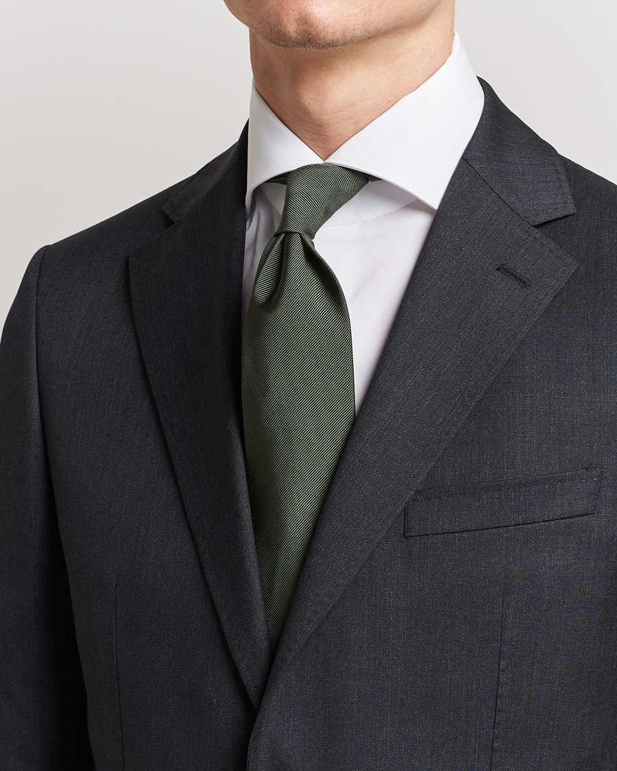 Herre | Amanda Christensen Plain Classic Tie 8 cm Olive | Amanda Christensen | Plain Classic Tie 8 cm Olive