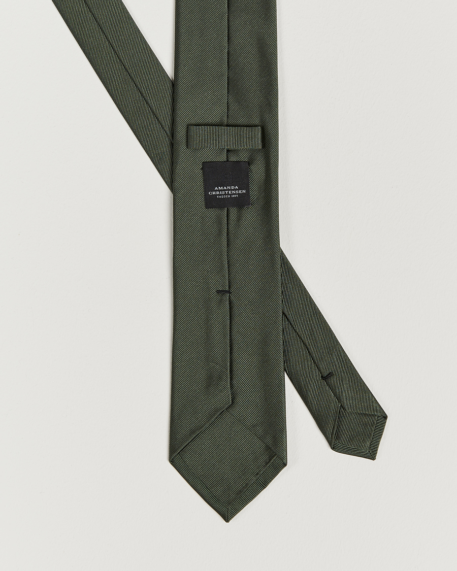 Herre | Slips | Amanda Christensen | Plain Classic Tie 8 cm Olive