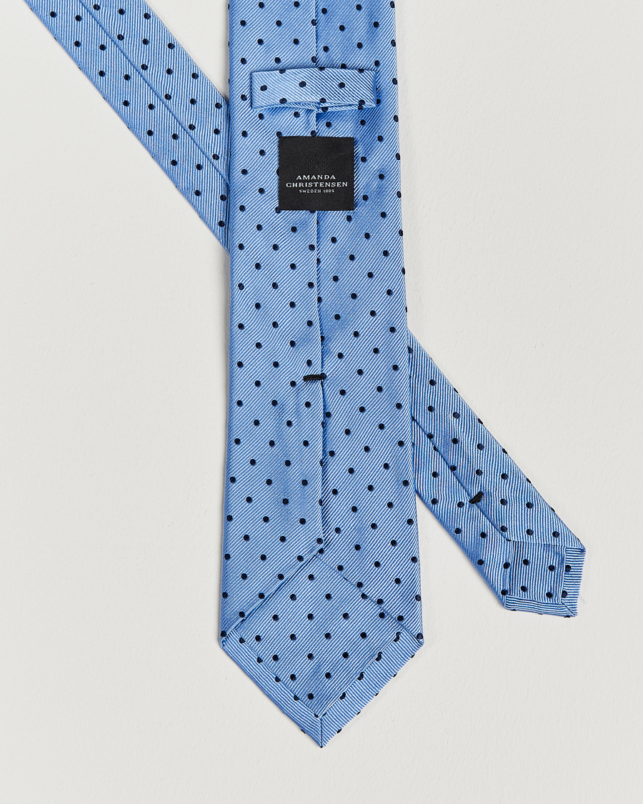 Herre | Slips | Amanda Christensen | Dot Classic Tie 8 cm Sky Blue/Navy