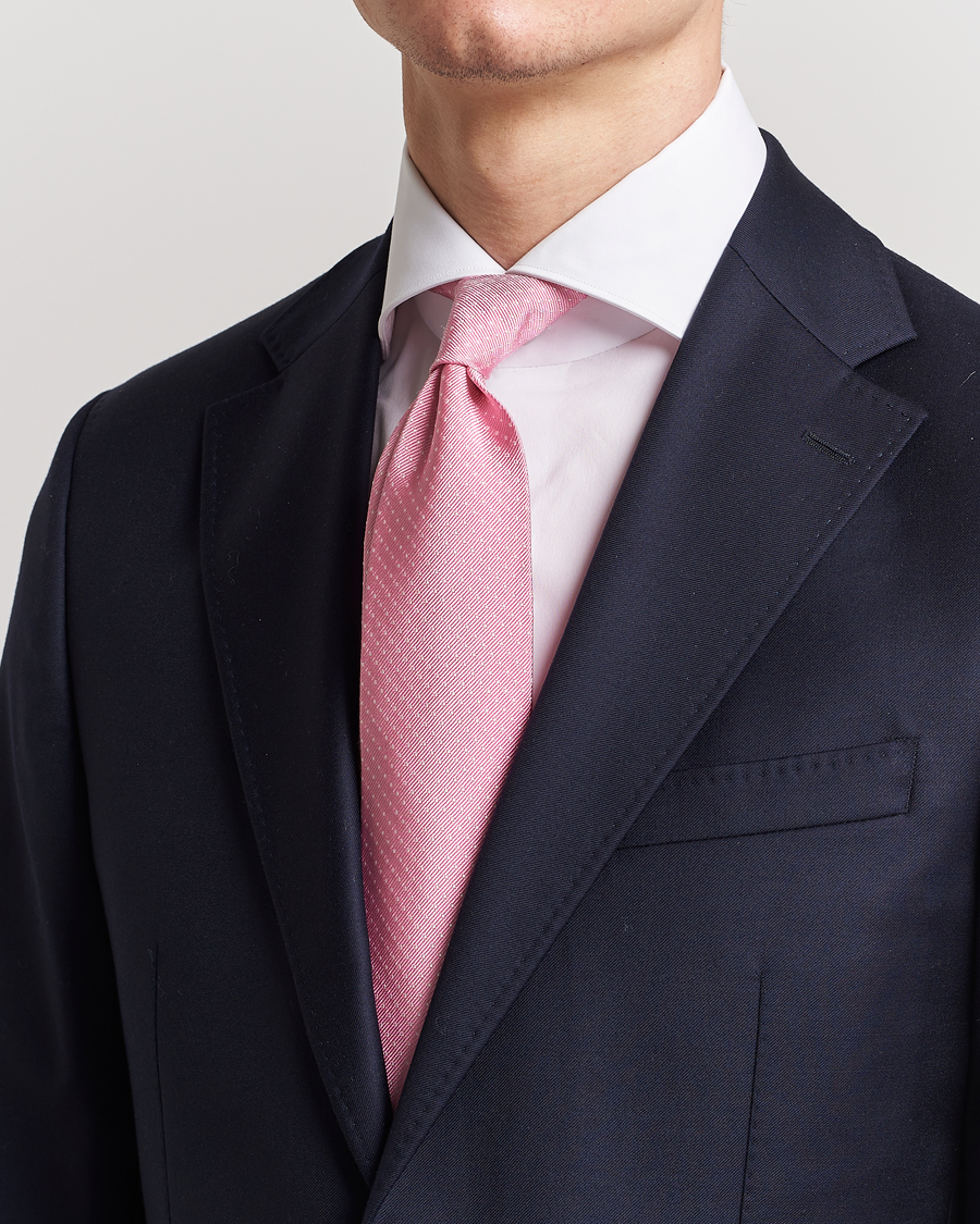 Men | Ties | Amanda Christensen | Micro Dot Classic Tie 8 cm Pink/White