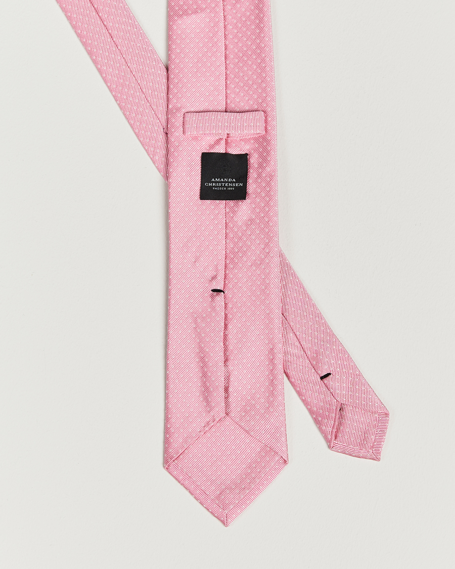 Herre | Slips | Amanda Christensen | Micro Dot Classic Tie 8 cm Pink/White